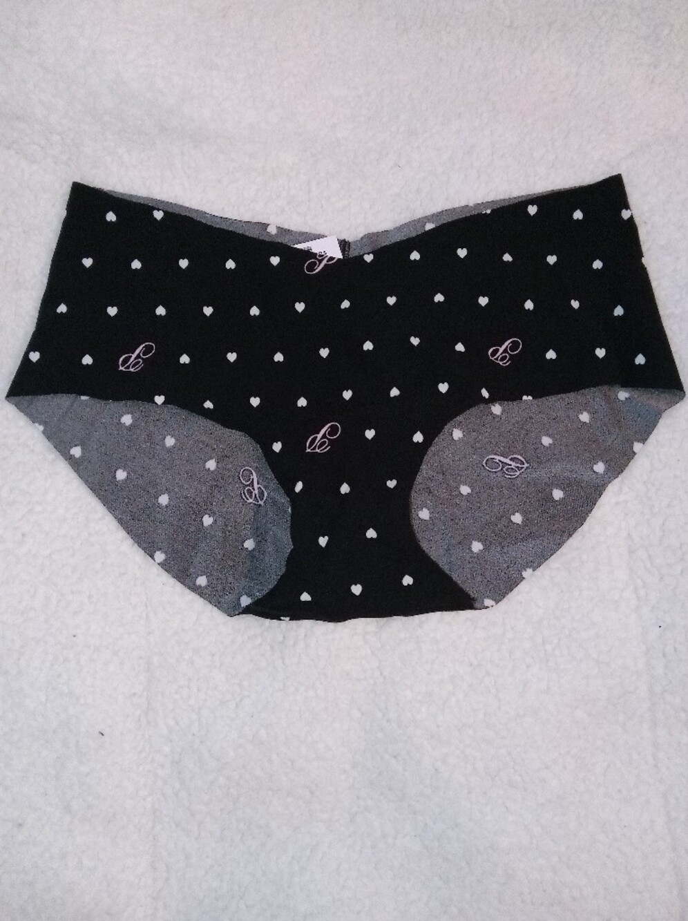 PINK Victoria's Secret Gray and White Heart Seamless Bikini
